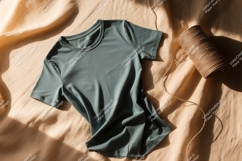 Green t shirt mockup with twine image Product Image 1