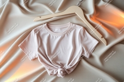 Pale pink t shirt mockup with hanger t-shirt clothing Product Image 1