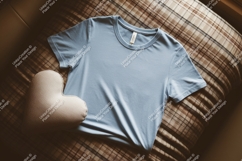Light blue t shirt heart pillow t-shirt mockup Product Image 1