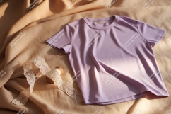 Lavender t shirt lace detail ribbon Product Image 1