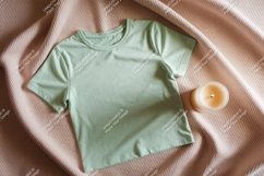 Mint green t shirt mockup with candle image Product Image 1