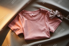 Pink t shirt with bow clothing Product Image 1