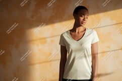 Woman wearing light t shirt mockup image Product Image 1