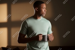 Man holding mug light background image Product Image 1