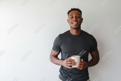 Man holding coffee mug casual Product Image 1