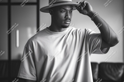 Man wearing hat and t shirt fashion Product Image 1