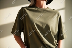 Olive green t shirt mockup image Product Image 1