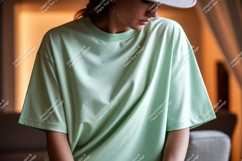 Mint green oversized t shirt mockup image Product Image 1