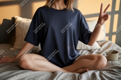 Dark blue t shirt mockup image Product Image 1