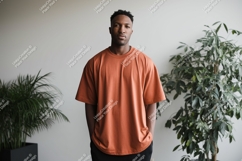 Man wearing orange t shirt mockup image Product Image 1