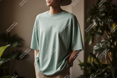 Mint green t shirt mockup image Product Image 1