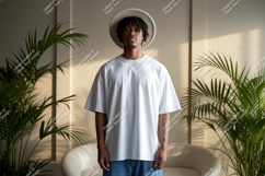 Man wearing white t shirt mockup image Product Image 1