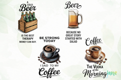 Beer And Coffee Themed Kitchen Towel PNG Product Image 1