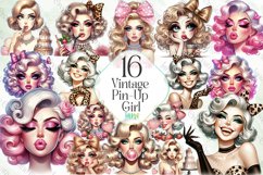 Vintage Pin-Up Girl Sublimation Clipart Product Image 1