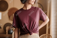 Maroon t shirt mockup apparel Product Image 1