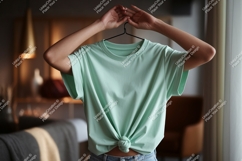 Mint green t shirt mockup clothing Product Image 1