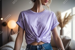 Lavender t shirt mockup tied knot image Product Image 1