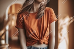 Orange t shirt mockup fashion Product Image 1