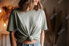 Sage green t shirt mockup apparel clothing Product Image 1