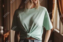 Mint green t shirt mockup image Product Image 1