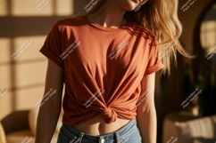 Terracotta T Shirt Mockup apparel Product Image 1