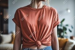 Terracotta tee tied knot woman Product Image 1