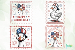 4th July Goose Stamp SVG Product Image 1