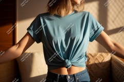 Blue t shirt tied knot image Product Image 1