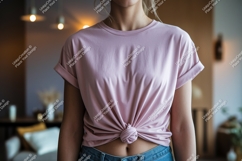 Pink t shirt mockup tied knot image Product Image 1