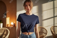 Woman wearing pink t shirt mockup image Product Image 1