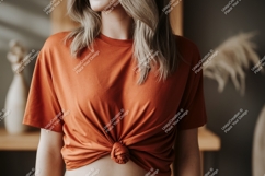 Terracotta T shirt Knot Mockup image Product Image 1