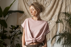 Woman wearing pink t shirt mockup image Product Image 1