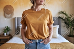 Mustard yellow t shirt mockup image Product Image 1