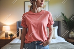 Coral tee mockup apparel clothing Product Image 1
