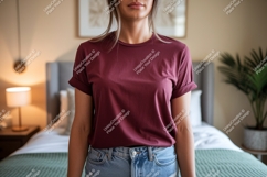 Maroon T Shirt Mockup tshirt apparel Product Image 1