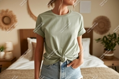 Sage green t shirt mockup image Product Image 1