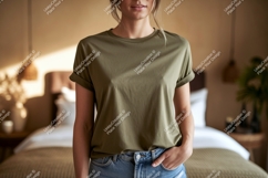 Olive green t shirt mockup image Product Image 1