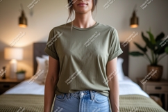 Olive green t shirt mockup image Product Image 1