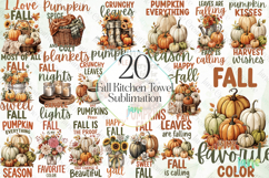 Fall Kitchen Towel Sublimation Product Image 1