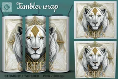 White Lion 2 Tumbler Sublimation, 20 oz Tumbler Wrap Product Image 3