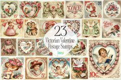 Victorian Valentine Postage Stamps Product Image 1