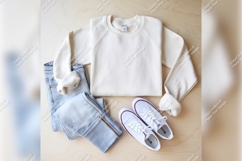Laid Flat Tshirt Mockup Outfit Arrangement Product Image 1