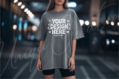 Charcoal Gray Streetwear T-Shirt Mockup Product Image 1
