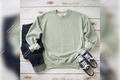 Light Green Tshirt Mockup With Jeans And Shoes Product Image 1