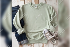 Light Green Tshirt Mockup With Jeans And Shoes Product Image 1
