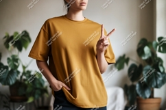 Mustard yellow t shirt mockup image Product Image 1