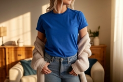 Blue TShirt Mockup t-shirt apparel Product Image 1