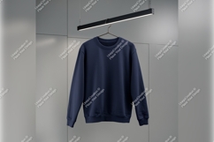 Navy Sweatshirt Hanging Blank Tshirt Mockup Template Product Image 1