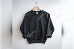 Black Sweatshirt On Hanger Tshirt Mockup Product Image 1