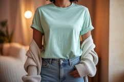 Mint green t shirt mockup apparel Product Image 1